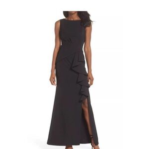 Eliza J Black Ruffle Maxi Dress
